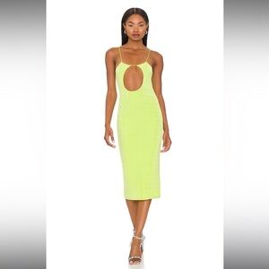 h:ours Reagan Midi Dress in Acid Lime Size XL